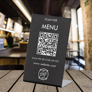 QR Code Menü für Restaurants berührungslos Moderne Sockelschild