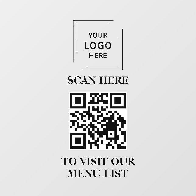 QR-Code-Menü-Vinyl-Fensterklebe-Schild Fensteraufkleber (Blatt)