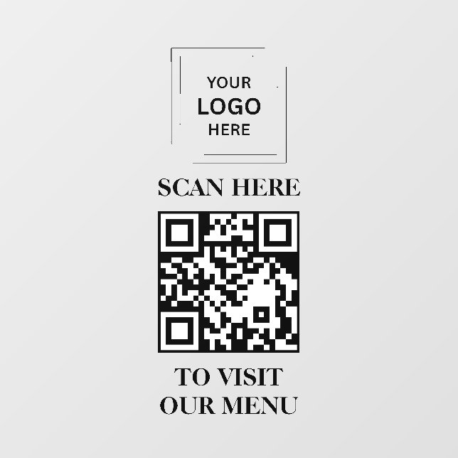 QR-Code-Menü-Vinyl-Fensterklebefolie-Schild Fensteraufkleber (Blatt)