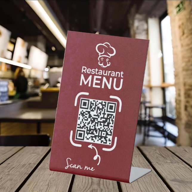 QR Code Menus für Restaurants berührungslos Modern Sockelschild (Von Creator hochgeladen)