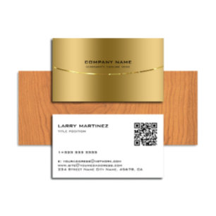 QR Code Metallische Imitate Gold und Weiß Visitenkarte