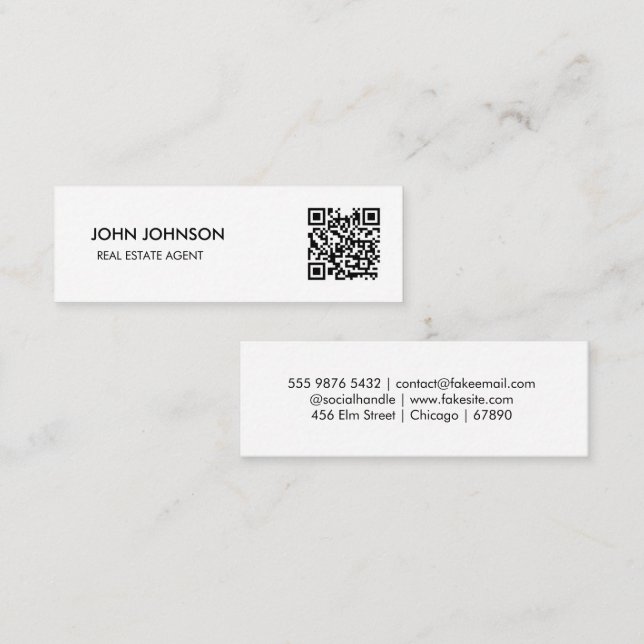 QR Code Mini Business  Visitenkarte (Vorne/Hinten)