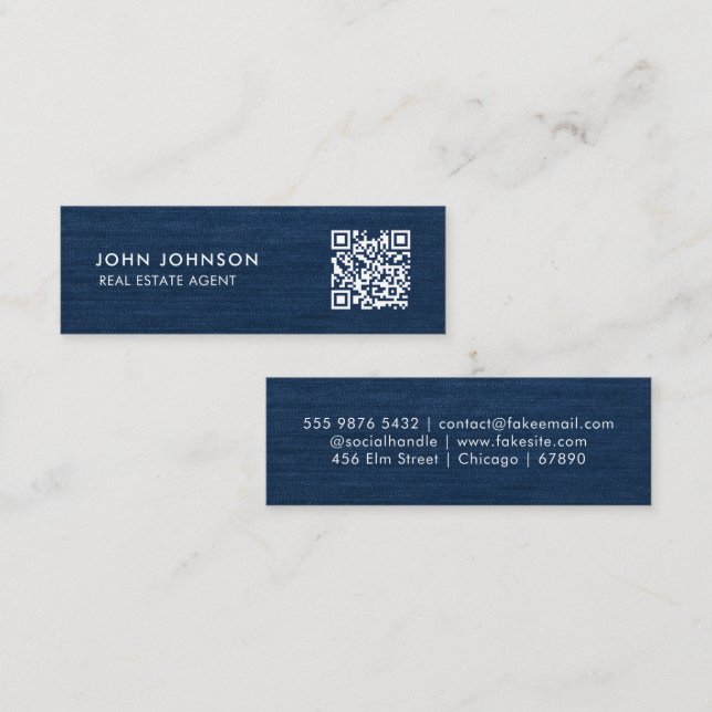 QR Code Mini-Visitenkarte Mini Visitenkarte (Vorne/Hinten)