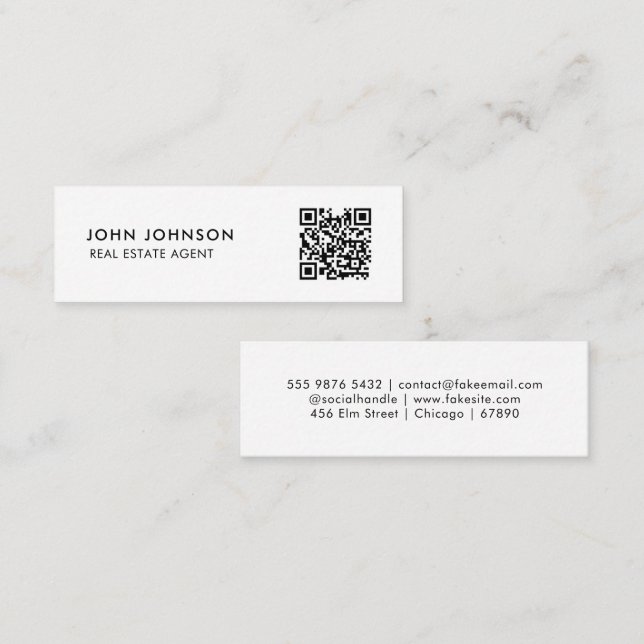 QR Code Mini-Visitenkarte Mini Visitenkarte (Vorne/Hinten)