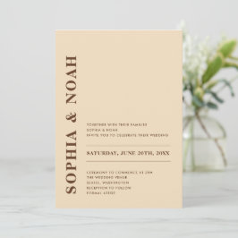 QR Code Minimal Moderne Beige Hochzeit Einladung