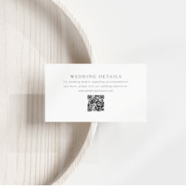 QR Code Minimale Hochzeitdetails Begleitkarte