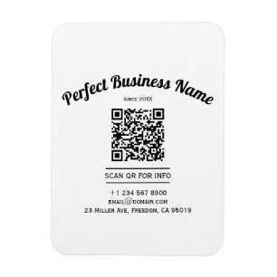 QR Code Minimalist Black And White Simple Clear Magnet