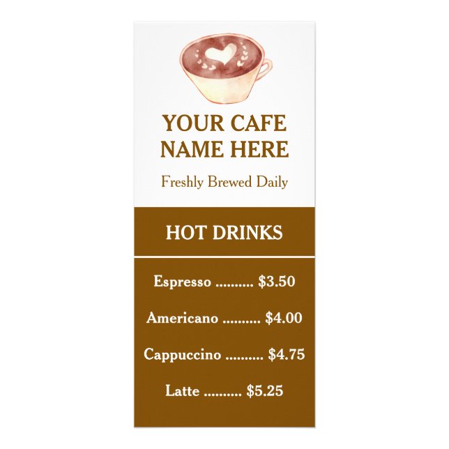 QR-Code Minimalist Café-Kaffee-Menü-Ständerkarte Werbekarte (Vorne)