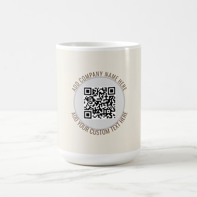 QR-Code Minimalist Einfach Grau Kaffeetasse (Mittel)