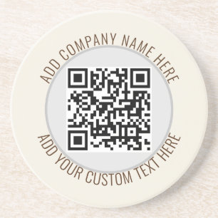QR-Code Minimalist Einfach Grau Rund Budget  Getränkeuntersetzer