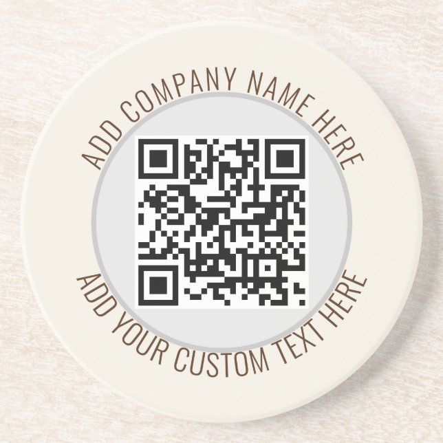 QR-Code Minimalist Einfach Grau Rund Budget  Getränkeuntersetzer (Vorne)