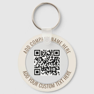 QR-Code Minimalist Einfach Grau Rund Budget Schlüsselanhänger