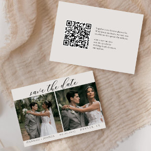 Qr Code Minimalist Horizontal Hochzeitsfoto Save The Date