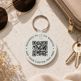 QR-Code Minimalist Sauber Einfach Grau Budget Schlüsselanhänger