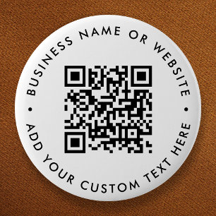 QR-Code Minimalistisch Clean Simple White Round Button