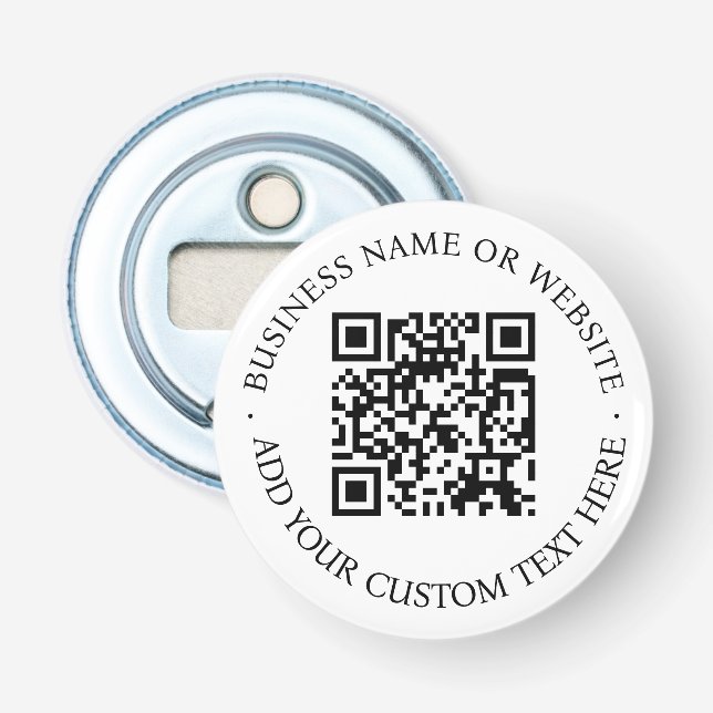 QR-Code | Minimalistisch Clean Simple White Scan M Flaschenöffner (Vorderseite)