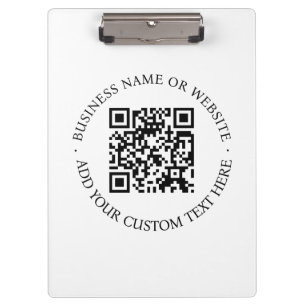 QR-Code Minimalistisch Clean Simple White Scan M Klemmbrett