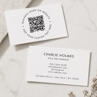 QR-Code | Minimalistisch Clean Simple White Scan M