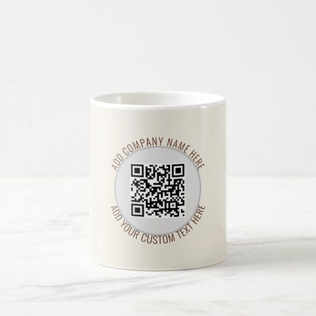 QR-Code Minimalistisch einfach grau Kaffeetasse (Mittel)