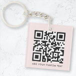 QR-Code Minimalistisch Einfach rosa, benutzerdefin Schlüsselanhänger<br><div class="desc">Eine einfache,  benutzerfreundliche,  rosa QR-Code-Schlüsselanhänger-Vorlage in einem modernen minimalistischen Stil,  die einfach mit QR-Code und benutzerdefiniertem Text aktualisiert werden kann,  z.B. auf #QRcode #Schlüsselanhänger #business.</div>