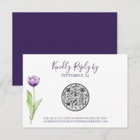QR-Code Minimalistisch Lila Tulip-Hochzeit RSVP