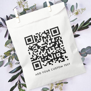 QR-Code Minimalistisch Sauber Einfach Weiß Benutze Geschenktütchen