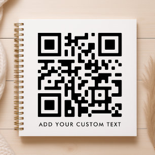 QR-Code Minimalistisch Sauber Einfach Weiß Benutze Notizbuch
