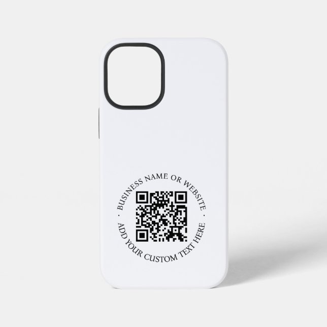 QR-Code | Minimalistisch Sauber Einfach Weiß Scann iPhone Hülle (Rückseite)