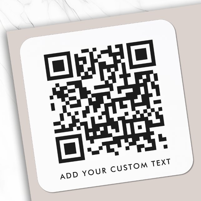 QR-Code Minimalistisch Sauberer einfacher, benutze Quadratischer Aufkleber (Custom QR code stickers for your small business)