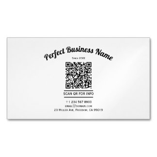 QR-Code Minimalistisch Schwarz und Weiß einfach kl Magnetische Visitenkarte