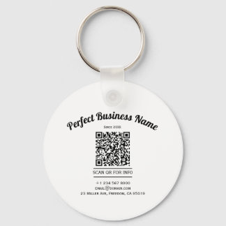 QR-Code Minimalistisch Schwarz-Weiß, einfach klar Schlüsselanhänger