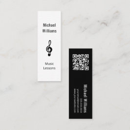 QR-Code Minimalistisch Treble Clef Mini Visitenkarte
