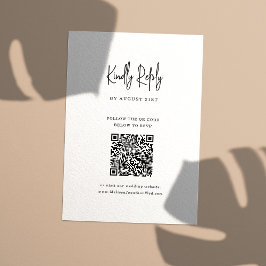 QR Code Minimalistische handgeschriebene Hochzeit RSVP Karte