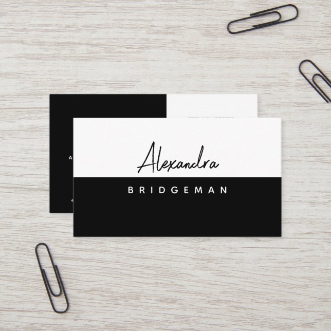 QR-Code | Minimalistische, Social Media Business C Visitenkarte (Vorderseite/Rückseite Beispiel)