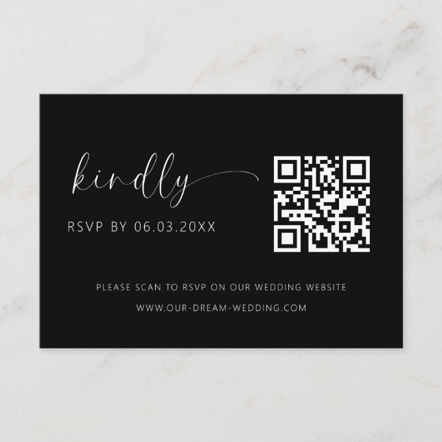 QR Code Minimalistische UAWG Wedding Website Begleitkarte (Vorderseite)