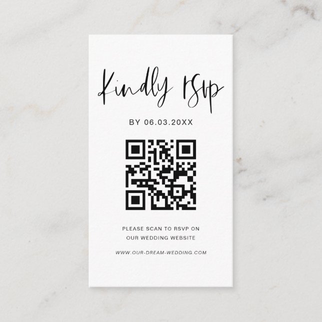 QR Code Minimalistische UAWG Wedding Website Begleitkarte (Vorderseite)