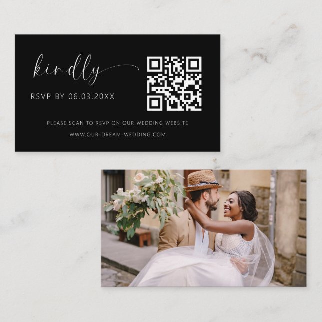 QR Code Minimalistische UAWG Wedding Website Begleitkarte (Vorne/Hinten)