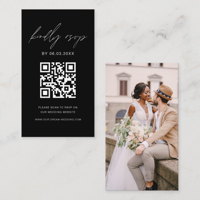 QR Code Minimalistische UAWG Wedding Website Begleitkarte (Vorne/Hinten)