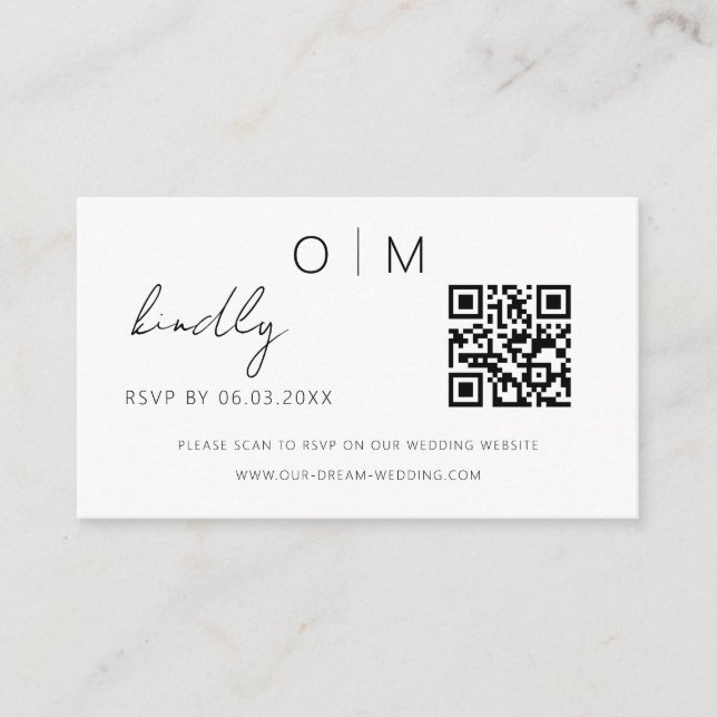 QR Code Minimalistische UAWG Wedding Website Begleitkarte (Vorderseite)