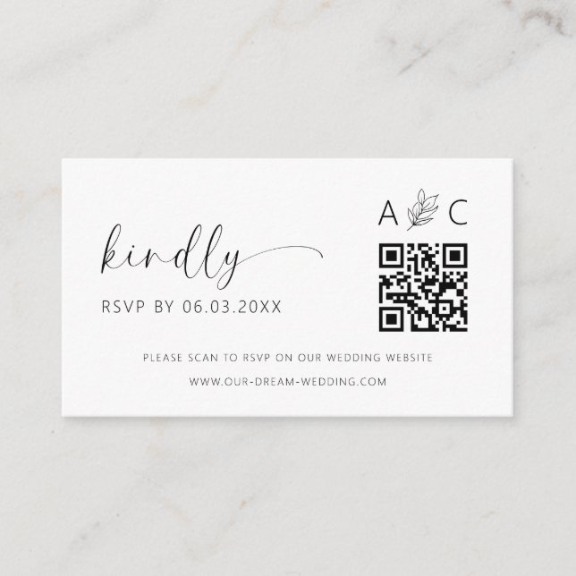 QR Code Minimalistische UAWG Wedding Website Begleitkarte (Vorderseite)