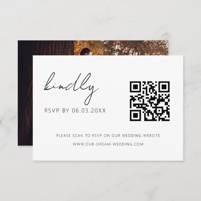 QR Code Minimalistische UAWG Wedding Website Begleitkarte (Vorne/Hinten)
