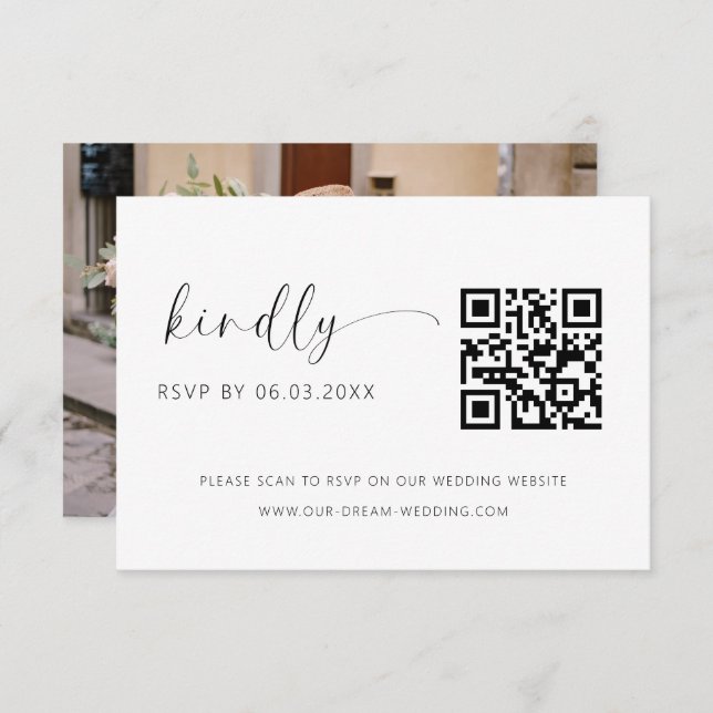 QR Code Minimalistische UAWG Wedding Website Begleitkarte (Vorne/Hinten)