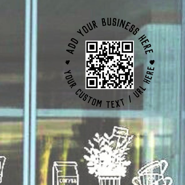 QR-Code | Minimalistischer, einfacher Geschäftssca Fensteraufkleber (Von Creator hochgeladen)