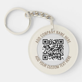 QR-Code Minimalistischer schlichter Graurunder Hau Schlüsselanhänger