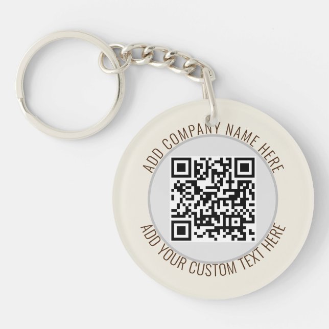 QR-Code Minimalistischer schlichter Graurunder Hau Schlüsselanhänger (Vorderseite)