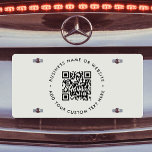 QR-Code | Minimalistisches Clean Simple Gray Budge US Nummernschild<br><div class="desc">Ein einfaches,  benutzerfreundliches QR-Code-Nummernschild in modernem minimalistischem Stil,  das einfach mit QR-Code,  Firmennamen oder Website und benutzerdefiniertem Text aktualisiert werden kann...  #QRcode #licenseplate #business.</div>
