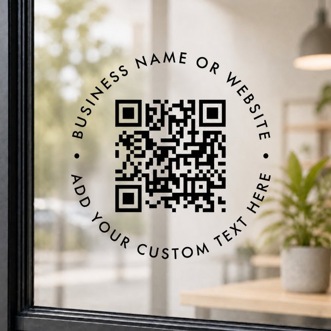 QR-Code | Minimalistisches Einfaches Business Scan Fensteraufkleber (    Custom QR window cling for storefronts, salons, cafes, and smart business signage)