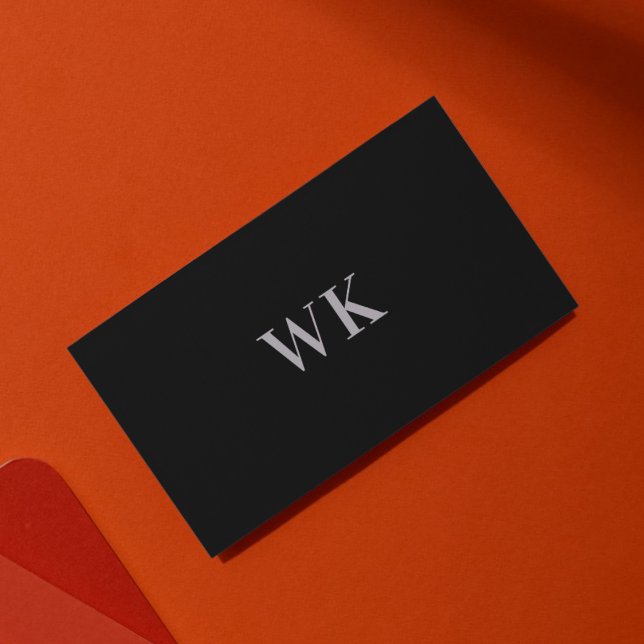 QR-Code Minimalistisches Monogramm Schwarzes Silbe Visitenkarte (Von Creator hochgeladen)