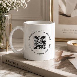 QR-Code | Minimalistisches sauberes, einfaches Wei Kaffeetasse
