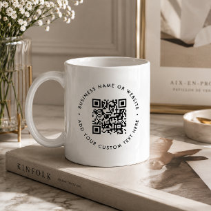 QR-Code Minimalistisches sauberes, einfaches Wei Kaffeetasse